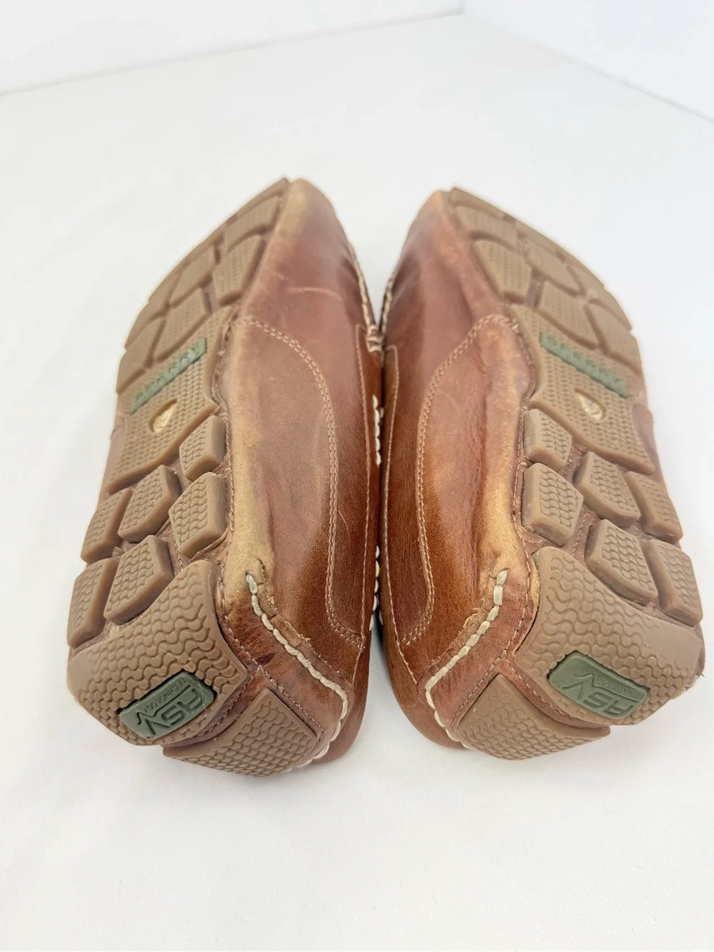Speedy Gold Cup Brown Leather Woven Upper Slip On Classic Coastal Loafers